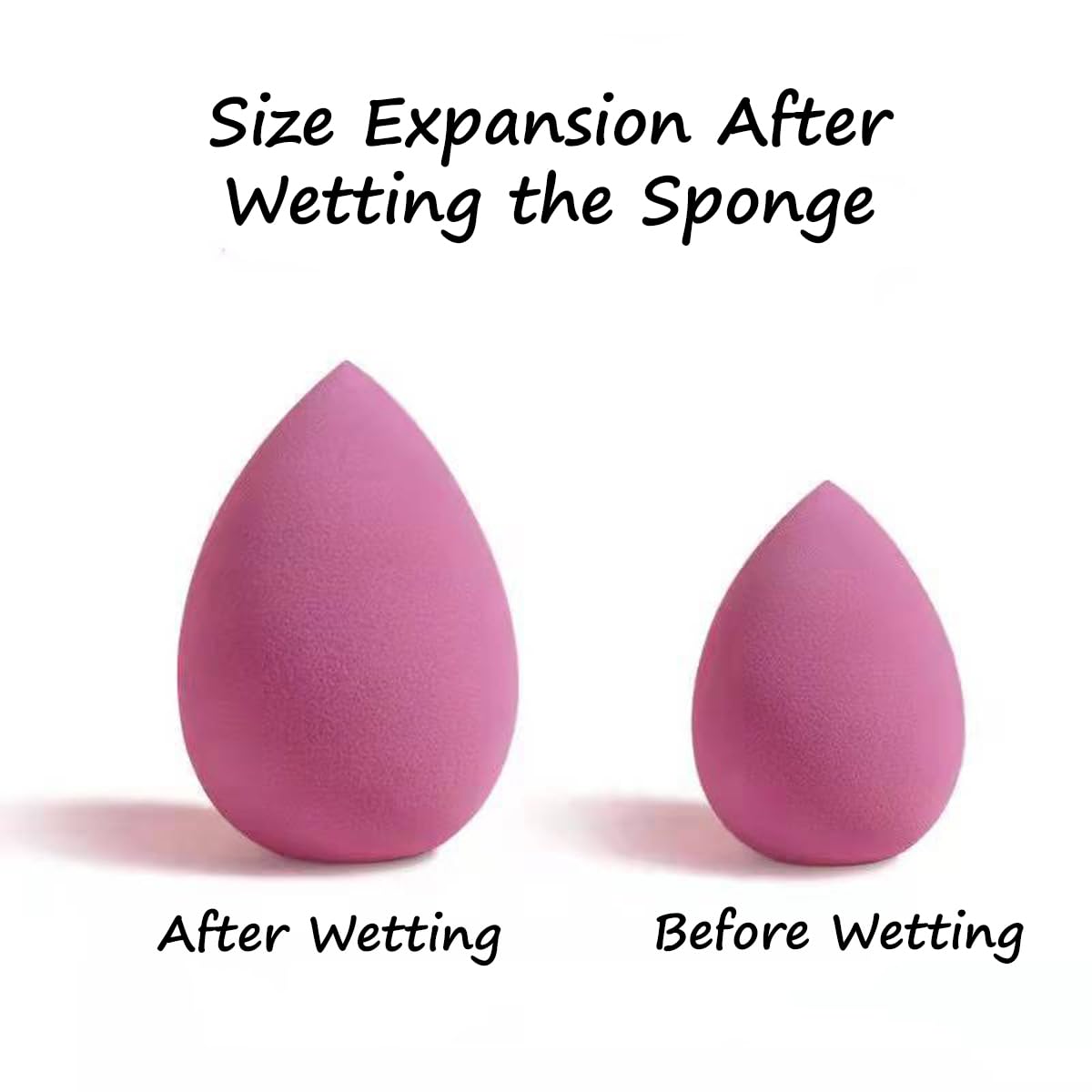 S.A.V.I 6 Pcs Pink Beauty Blender Makeup Sponge Set | Soft Egg-Shaped Foundation & Concealer Puff | Latex-Free, Reusable, Wet & Dry Use | Seamless Blending for Face & Base (4 Large + 2 Small) with Jar (Pink)