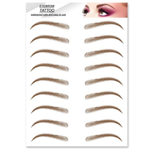 S.A.V.I 9 Pairs Natural Brown Eyebrow Tattoos, Long Lasting Up to 4 Days, Waterproof Eyebrow Temporary Tattoo Sticker - 1 Sheet #5BR