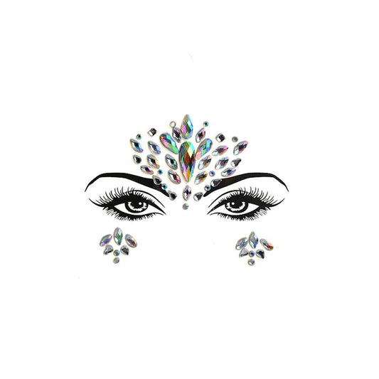 S.A.V.I 3D Face Gems Acrylic Crystal Stickers Rave Eyes Decoration Rhinestone Diamond Forehead Eyebrows Self-adhesive Sticker for Women, 1 Sheet (#2)