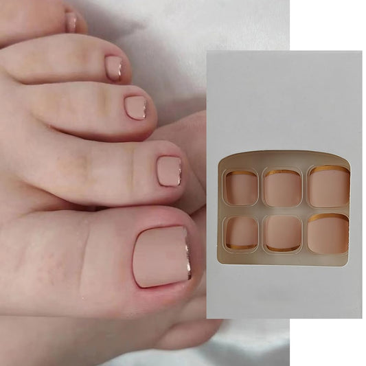 S.A.V.I 24 PCs Short Natural Shape Nude Toe Nails, Press-On Fake Nails for DIY Pedicure, Easy Application, Durable  Reusable, Perfect Fit, Salon-Quality at Home Online at Low Prices in India