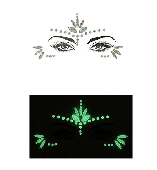 S.A.V.I 3D Luminous Crystal Diamond 3D Rhinestone Faces Jewels Face Stickers for Party Disco Club Bar
