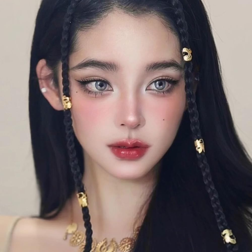 S.A.V.I 6 Pcs Gold Plated Hair Ring Clips for Women | 16x12mm Leaf Design Metal Cuffs for Braids, Dreadlocks & Party Hairstyles | Stylish Hair Accessories for Girls & Women