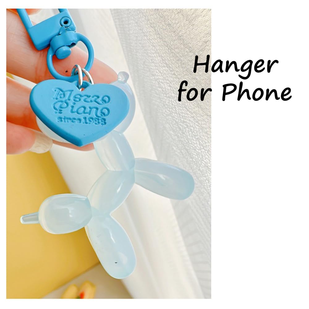 S.A.V.I Resin Blue Balloon Dog Keychain | Cute 3D Animal Charm for Bags & Keys | Durable 49mm Mini Accessory | Stylish Lightweight Key Ring for Men, Women & Kids (Blue)