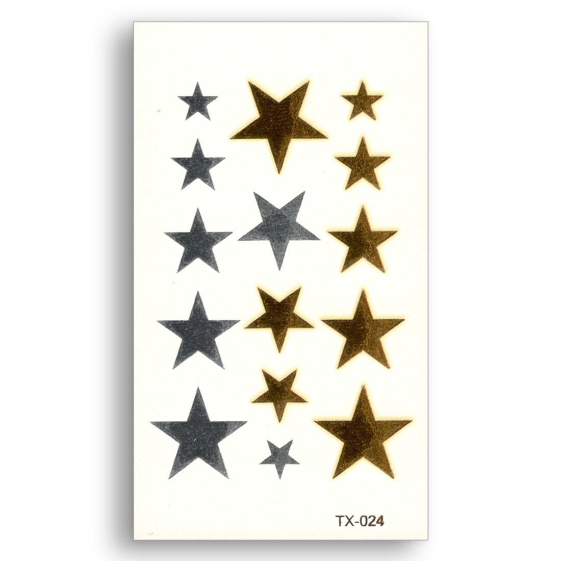 S.A.V.I 3D Temporary Tattoo Golden and Silver Metallic Sticker Design Size 10.5x6cm - 1pc. (24), Gold, 4 g
