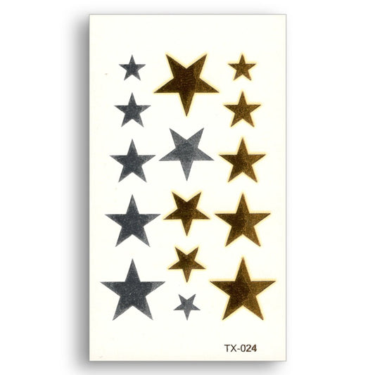S.A.V.I 3D Temporary Tattoo Golden and Silver Metallic Sticker Design Size 10.5x6cm - 1pc. (24), Gold, 4 g