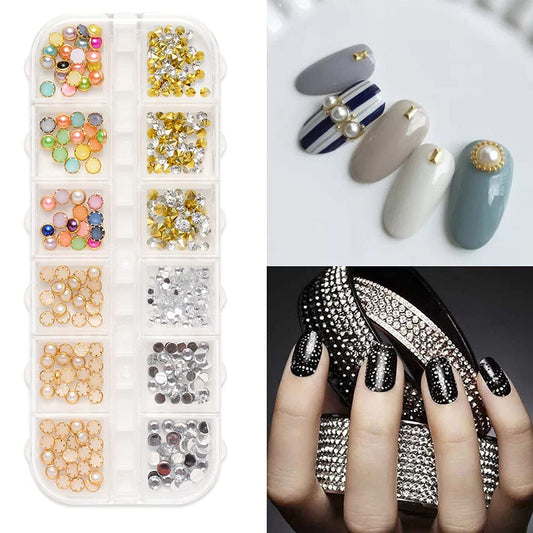 S.A.V.I 1PC. Nail Art Pearl  Flatback Stones Decorations Palette DIY