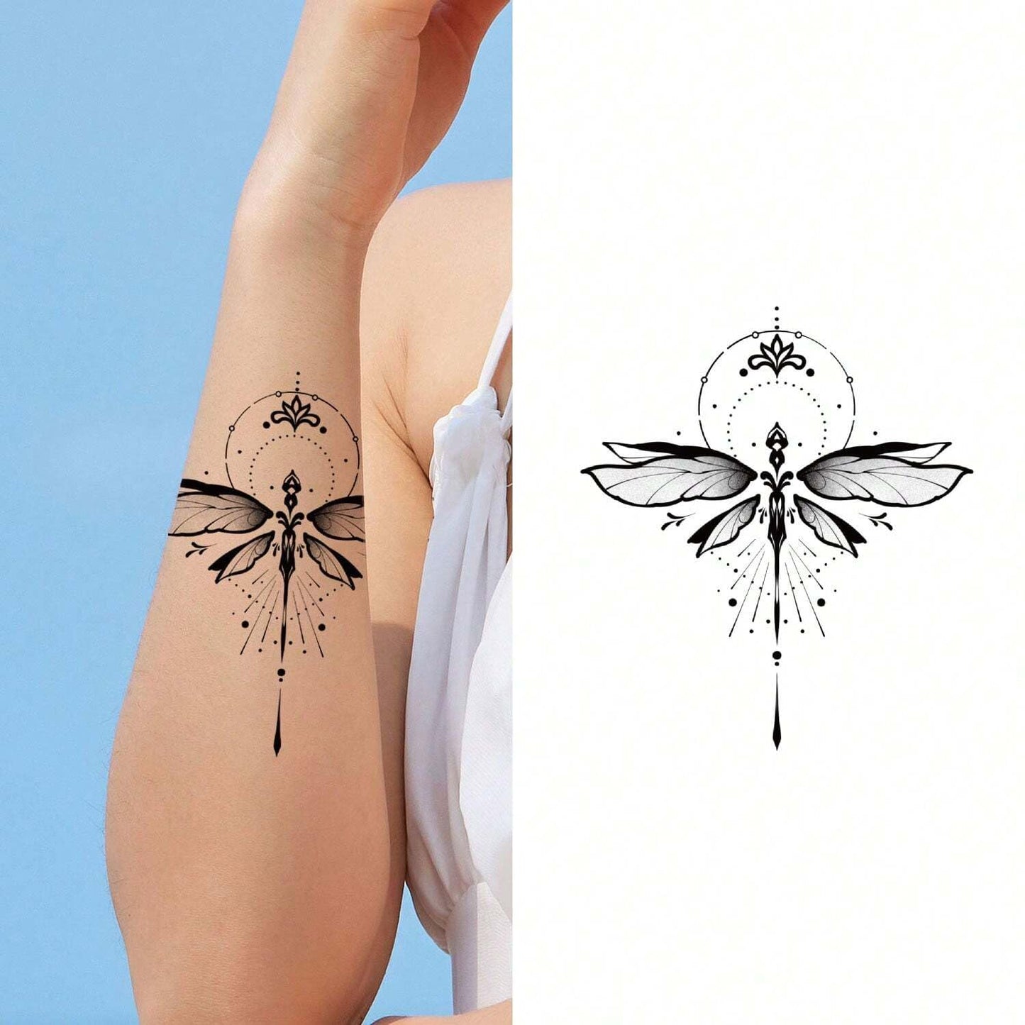 S.A.V.I 30 Pcs Black Temporary Tattoos for Women & Girls – Safe, Non-Toxic, Waterproof Body Art Stickers | Floral, Geometric, Boho Designs – Easy to Apply & Remove – Long Lasting Arm & Wrist Tattoos (03)