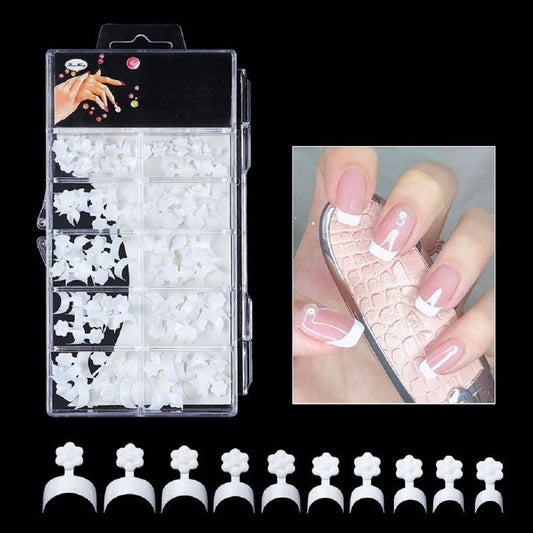 S.A.V.I 100PCS. French Nail Tips, Short Nail Tips, Nail Extension Professional, White False Nails, Acrylic Half Cover Fake Nail Tips, DIY Manicure Nail Art