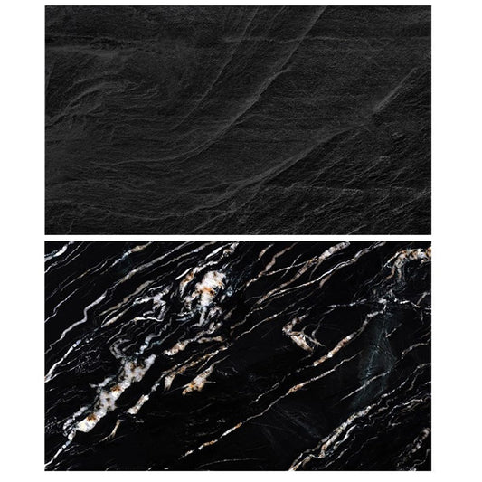 SAVIAURA 2-in-1 Tabletop Photography Backdrop - Waterproof, Double-Sided, 3D Flat Lay Design, 1 Sheet (#41 Black Marble, White and Gold Veins Pattern)