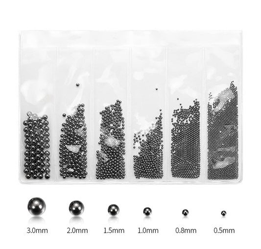 S.A.V.I 6 Sizes 3D Metal Micro Beads Stainless Steel Caviar Beads For DIY Nail Art