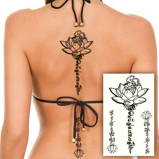 S.A.V.I Temporary Tattoo For Girls Men Women Tribal Totems Black Sticker Size 19x12CM - 1PC.