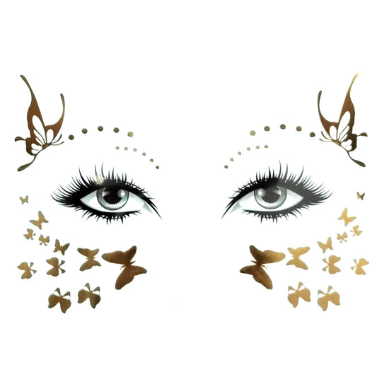 S.A.V.I Golden Face Temporary Tattoos - Achieve the Ideal Freckled Look with Beautiful Butterflies and Effortless Application, Authentic Appearance, Durable, and Simple Removal