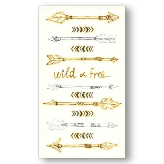 S.A.V.I 3D Temporary Tattoo Golden and Silver Metallic Sticker Design Size 10.5x6cm - 1pc. (45), Gold, 2 g