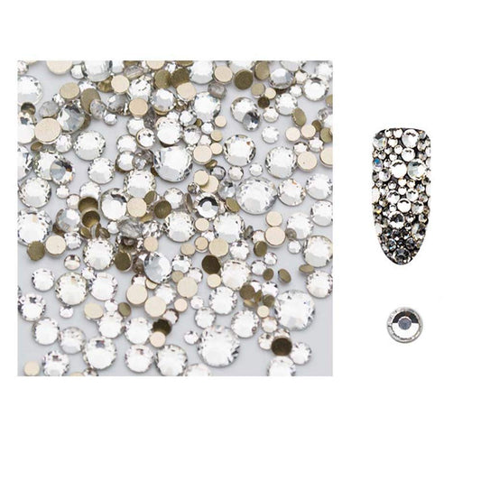 S.A.V.I 5g/Pack AB Glass Clear Rhinestones Shiny Gems Manicure Accessories Flatback Mixed Sizes for Nail Art Decoration