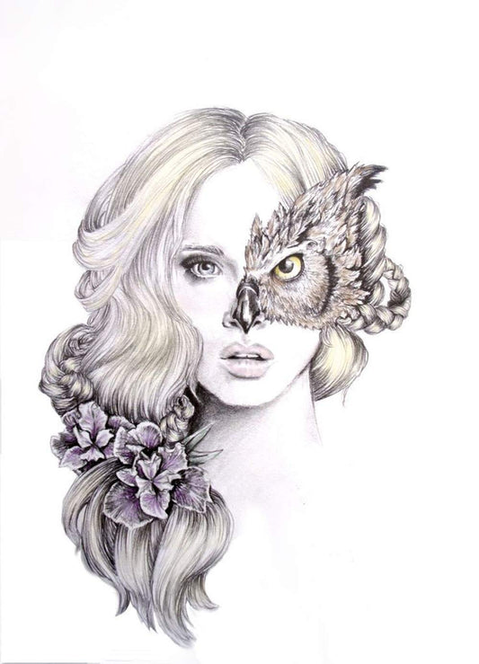 S.A.V.I Temporary Tattoo For Girls Men Women 3D Long Hair Rose Sticker Size 21x15cm - 1pc. (735)