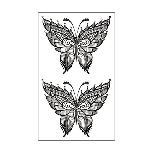 S.A.V.I 3D Temporary Tattoo Sticker Beautiful Black Butterfly Design Size 10.5x6CM - 1PC.