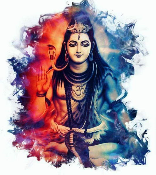 S.A.V.I 3D Temporary Tattoo Colorful Lord Shiva With Snake In Smoke Holy Religious Design Size 21x15 cm