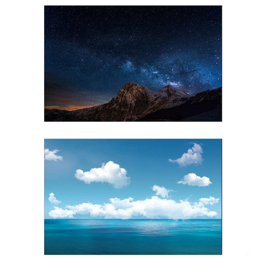 SAVIAURA 3D Flat Lay Tabletop Photography Backdrop - Waterproof, Double-Sided - 1 Sheet, 2-in-1 Design (Sea and Sky)
