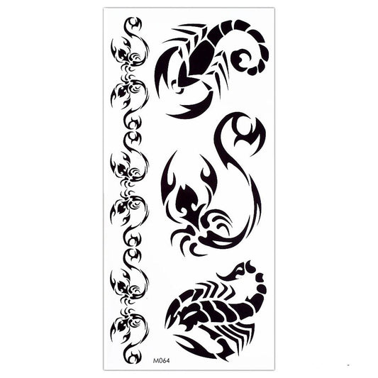 S.A.V.I 3D Temporary Tattoo Sticker Beautiful Black Colour Tribal Totem Cross Heart Popular Design Size 19x9 Cm - 1pc. (64-1)