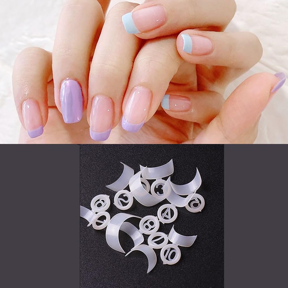 S.A.V.I 500 Pcs French Nail Tip Fake Nails – White Curved Acrylic Nail Tips for Manicure | 10 Sizes Artificial Nail Extensions for Women & Salons | Natural Look for DIY & Professional Use