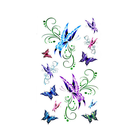 S.A.V.I 3D Temporary Tattoo Colored Butterflies Design Size 10.5x6CM - 1PC.