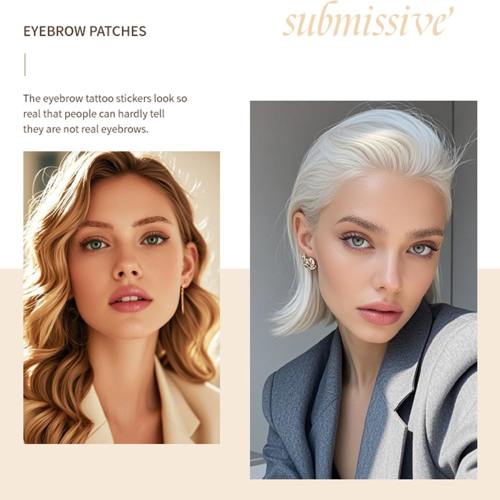 S.A.V.I 8 Pairs/1 Sheet - 6D Hair-Like Eyebrow Tattoo Stickers, Natural Brown Arch Shape, Waterproof & Sweatproof Temporary Eyebrow Patch, Safe Non-Toxic Self-Adhesive, Long-Lasting for Women & Girls (170)