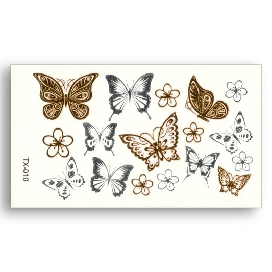S.A.V.I 3D Temporary Tattoo Golden And Silver Metallic Sticker Design Size 10.5x6CM - 1PC.