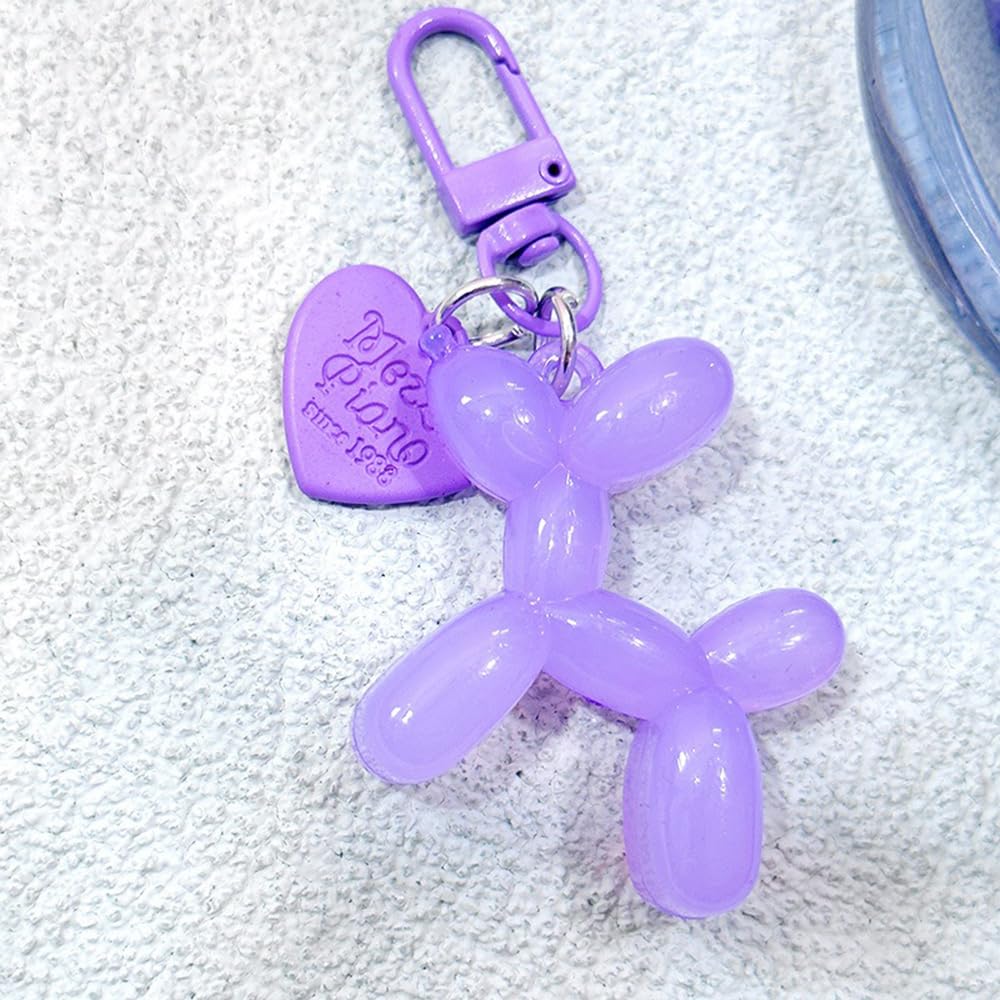 S.A.V.I Resin Purple Balloon Dog Keychain | Cute 3D Animal Charm for Bags & Keys | Durable 49mm Mini Gift Accessory | Stylish Lightweight Key Ring for Men, Women & Kids (Purple)