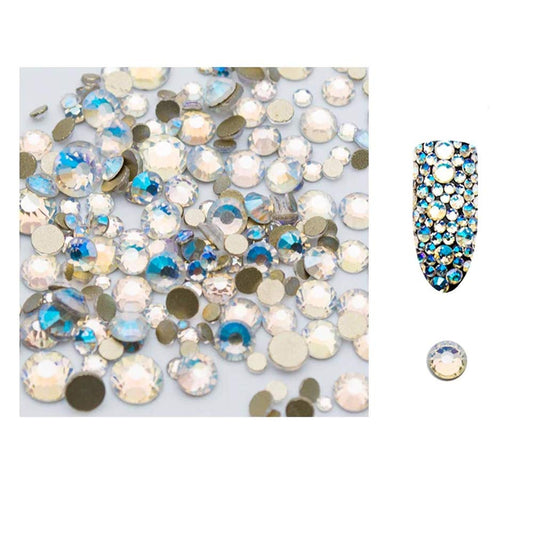 S.A.V.I 5g/Pack AB Glass Star Blue Rhinestones Shiny Gems Manicure Accessories Flatback Mixed Sizes for Nail Art