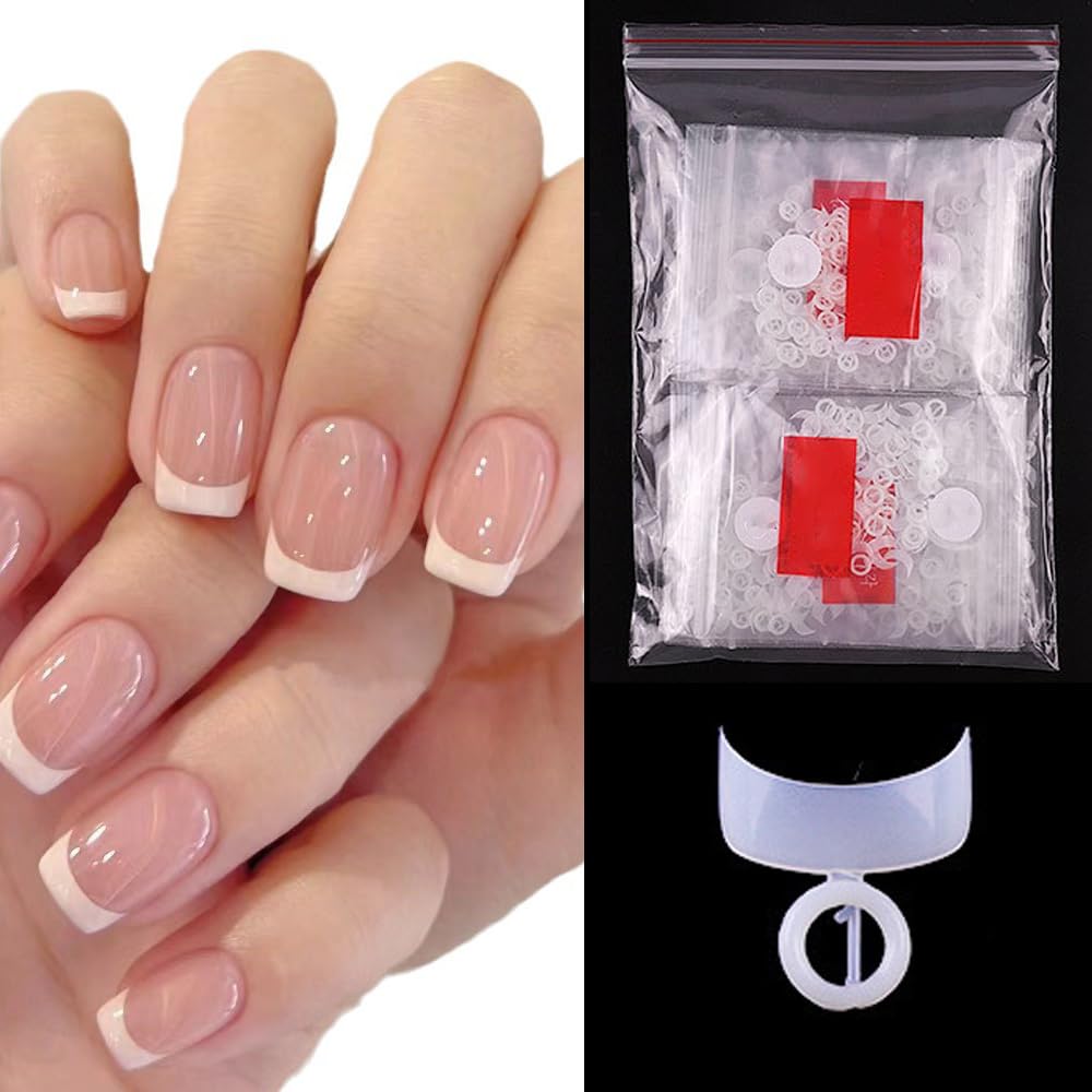 S.A.V.I 500 Pcs French Nail Tip Fake Nails – White Curved Acrylic Nail Tips for Manicure | 10 Sizes Artificial Nail Extensions for Women & Salons | Natural Look for DIY & Professional Use