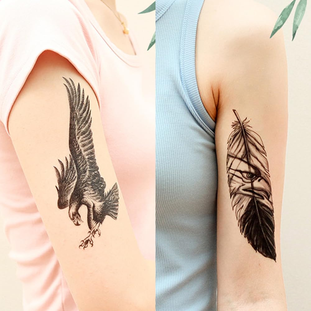 S.A.V.I 3 Pcs Temporary Tattoo Set for Women & Girls – Waterproof & Long Lasting – Safe Non-Toxic Body Art – Floral, Feather, Dreamcatcher, Snake, Butterfly Designs – 16x9cm Half Arm Size (09)
