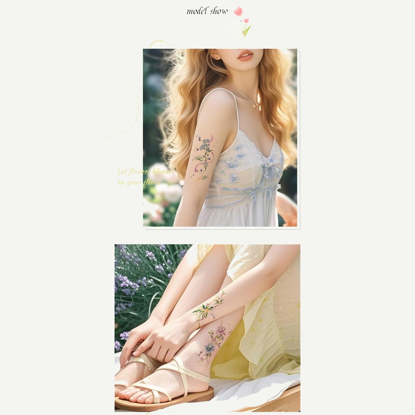S.A.V.I Red Rose Arrow Fine-Line Temporary Tattoo Sticker, Waterproof Minimalist Floral Body Art Decal for Finger Hand Arm Wrist, Safe Non-Toxic Skin-Friendly, Easy Apply & Remove (1 Pc) (57)