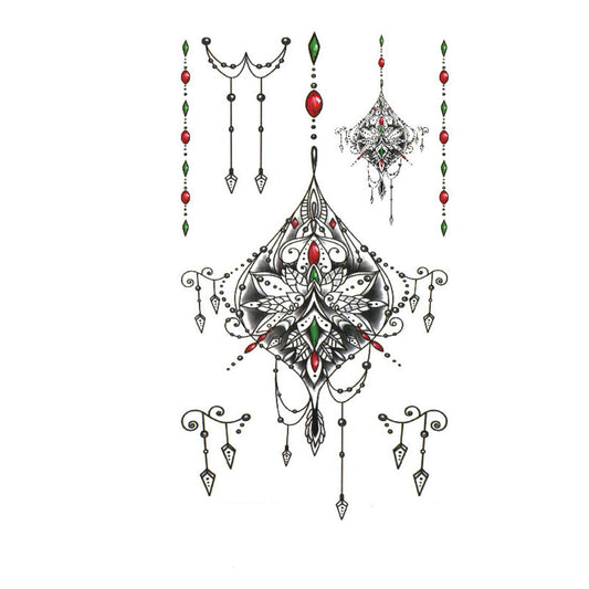 S.A.V.I 3D Temporary Tattoo Waterproof Sticker For Lower Back And Breast Colorful Lace Hanging Popular Sexy Designs Size - 24x14cm