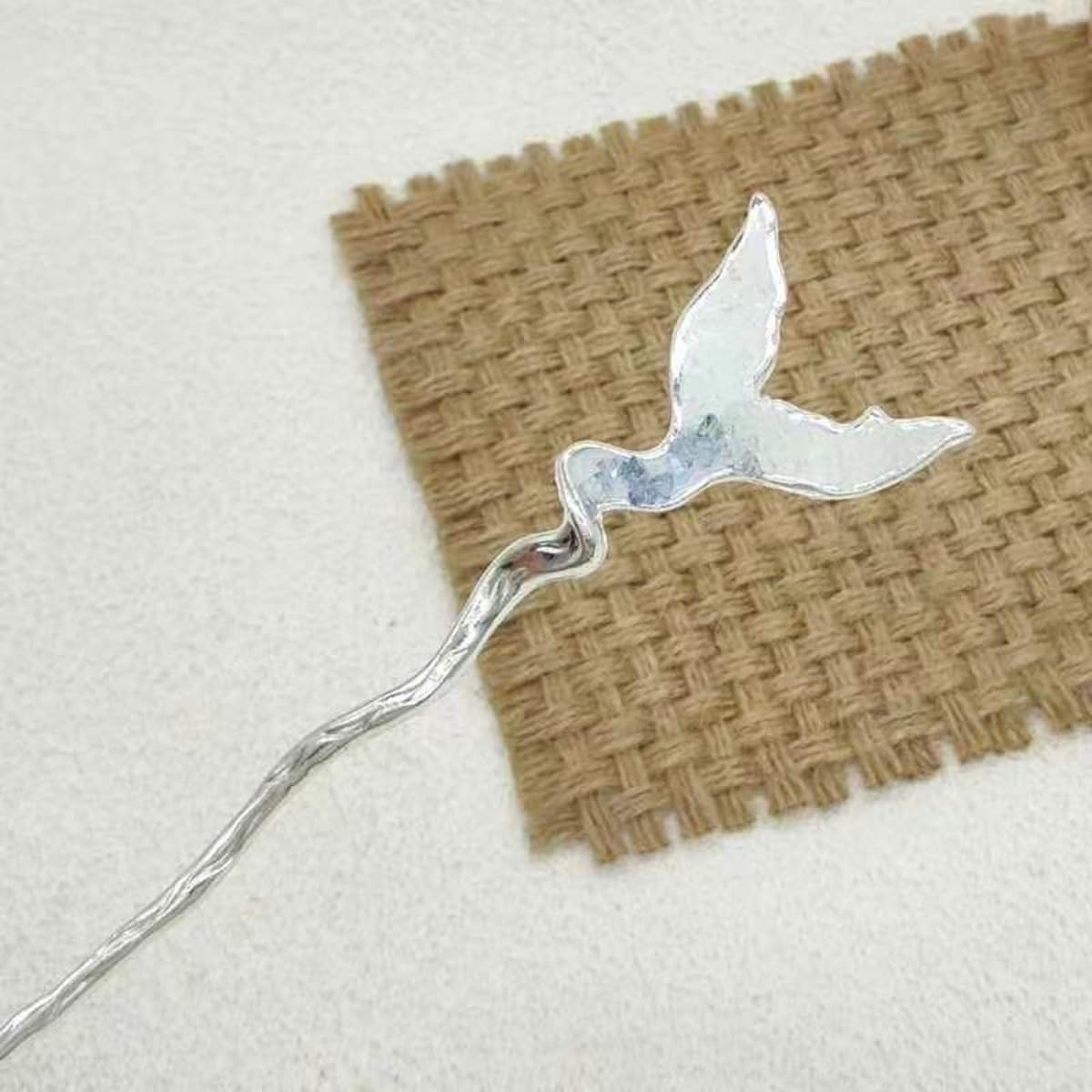 S.A.V.I Silver Mermaid Tail Hair Stick for Women & Girls | 16cm Metal Bun Pin Hair Accessory | Elegant Hair Stick for Stylish Bun, Party & Daily – Unique Mermaid Tail Design