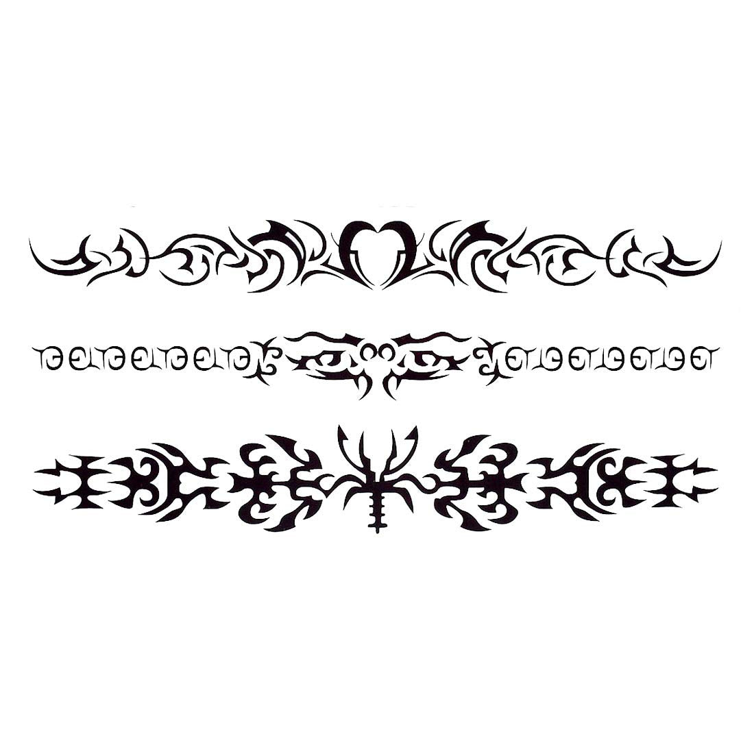 S.A.V.I 3D Temporary Tattoo Sticker Beautiful Black Colour Tribal Totem Cross Heart Popular Design Size 19x9 Cm - 1pc. (72)