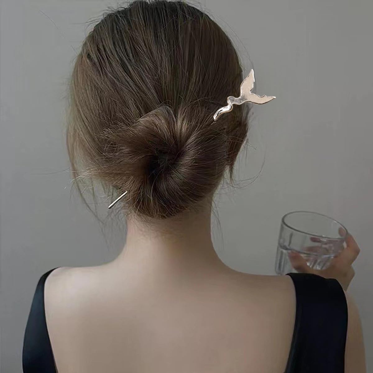 S.A.V.I Silver Mermaid Tail Hair Stick for Women & Girls | 16cm Metal Bun Pin Hair Accessory | Elegant Hair Stick for Stylish Bun, Party & Daily – Unique Mermaid Tail Design