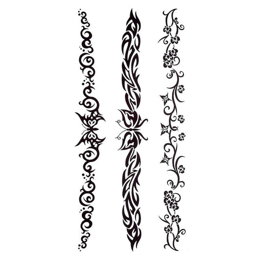 S.A.V.I 3D Temporary Tattoo Sticker Beautiful Black Colour Tribal Totem Cross Heart Popular Design Size 19x9 Cm - 1pc. (78)