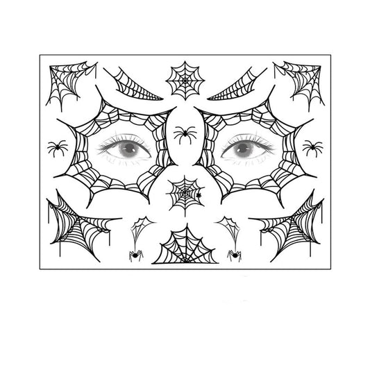 S.A.V.I Spider Webs Face Temporary Tattoo Stickers, Halloween, Spiders Cobweb, Eye Decoration Tattoo Designs For Face Makeup, Men Girls Boys Women Size 12.5x17cm