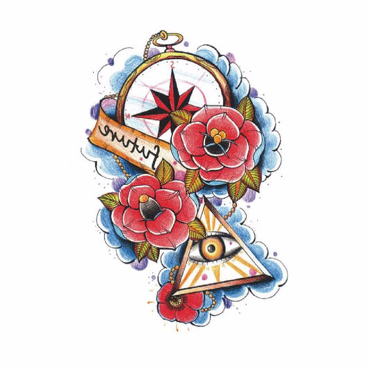 S.A.V.I Temporary Color Tattoo For Girls Men Women 3D Evil Eyes Sticker Size 15x10CM - 1PC.