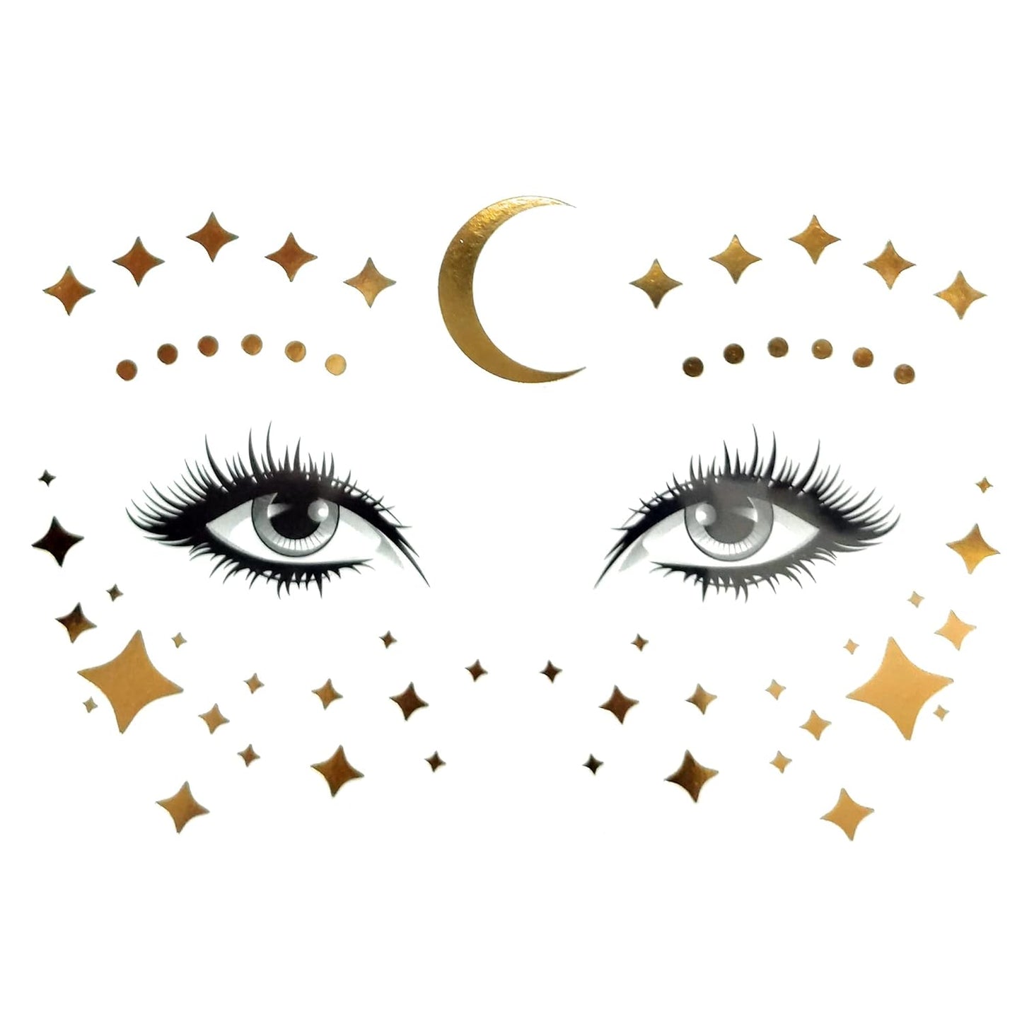 S.A.V.I Golden Face Temporary Tattoos - Get the Perfect Freckled Look Under the Stars and Moon with Easy Application, Natural Appearance, Long-lasting, Simple Removal