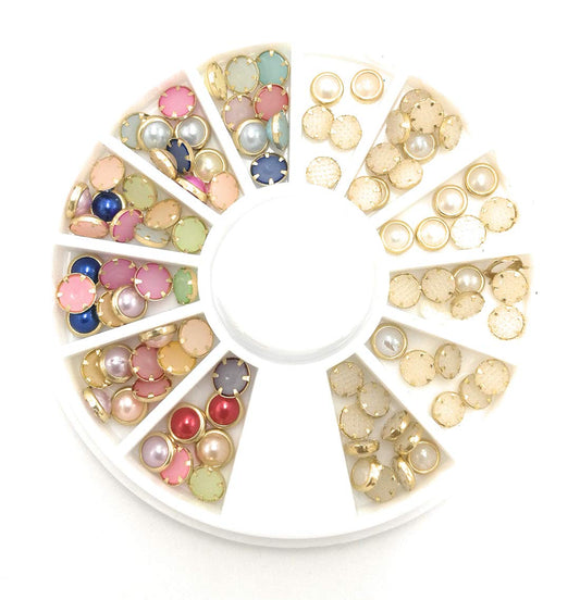 S.A.V.I 1 Pc. DIY 3D Nail Art Manicure Decoration Wheel Acrylic Crystal Rhinestones - 12 Styles