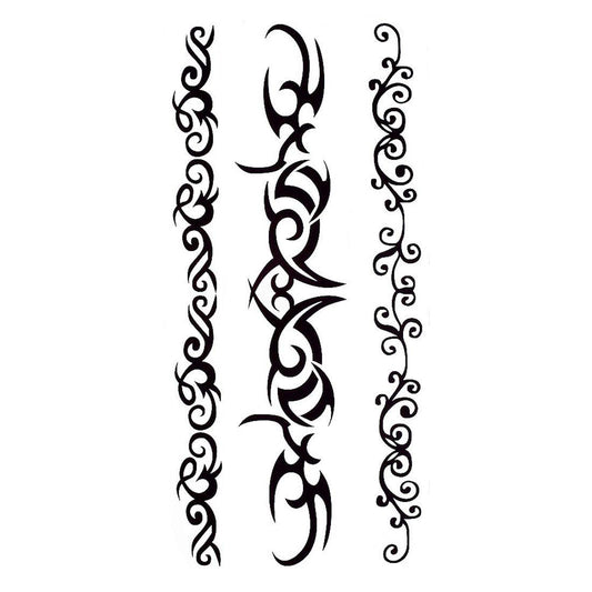 S.A.V.I 3D Temporary Tattoo Sticker Beautiful Black Colour Tribal Totem Cross Heart Popular Design Size 19x9 Cm - 1pc. (77-1)