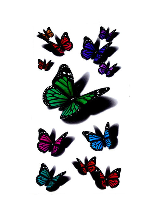 S.A.V.I 3D Temporary Tattoo Colored Butterflies Design Size 10.5x6CM - 1PC.
