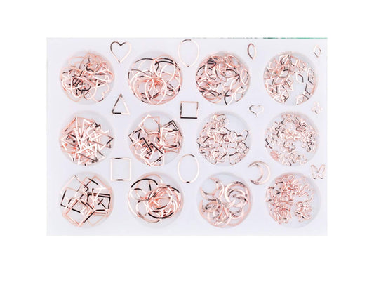 S.A.V.I 3D 12 Styles Nail Art Decorations Palette Heart Round Square Shapes