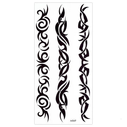 S.A.V.I 3D Temporary Tattoo Sticker Beautiful Black Color Tribal Totem Popular Design Size 19x9 CM - 1PC.