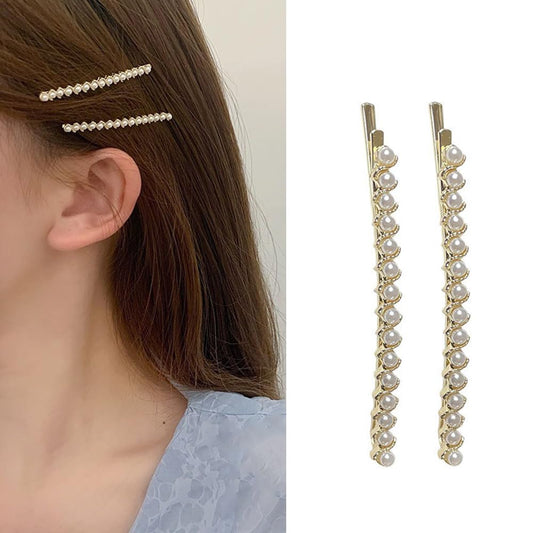 S.A.V.I 2 Pcs Pearl Hairpins for Women  Girls - Gold-Tone Bobby Pins with Pearl Beads - Ideal Hair Accessories for Wedding, Party, Everyday Use - Stylish  Durable for All Hair Types