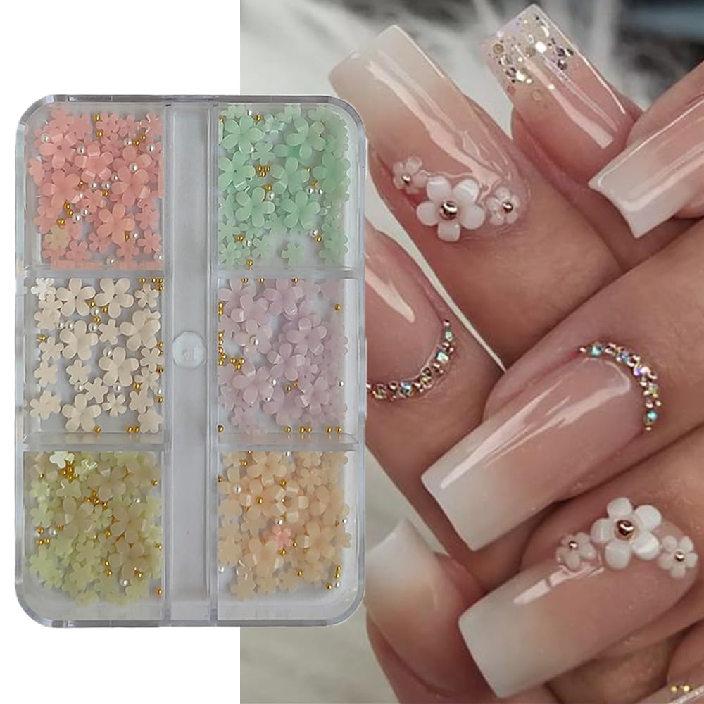 S.A.V.I 3D Five-Petal Color Changing Flower Nail Decoration 6-Grid Palette with Pearl Metal Beads - DIY Professional Nail Art Accessories for Manicure  Pedicure Online at Low Prices in India - Amazon.in