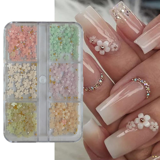 S.A.V.I 3D Five-Petal Color Changing Flower Nail Decoration 6-Grid Palette with Pearl Metal Beads - DIY Professional Nail Art Accessories for Manicure  Pedicure Online at Low Prices in India - Amazon.in