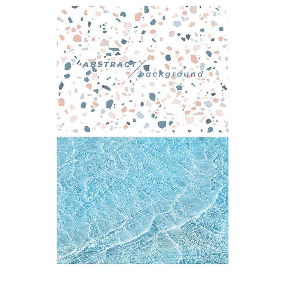 SAVIAURA 1 Sheet 2 in 1 Photography Backdrop 3D Flat Lay Tabletop Double-Sided 22x16 Photo Background PVC Wrinkle-Free for Small Products Food, Cosmetics Shoot (#12-Abstract & Water Pattern)