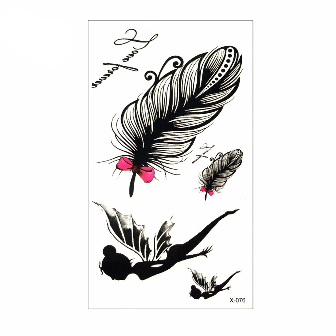 S.A.V.I 3D Temporary Tattoo Feather Fairy Design Size 10.5x6CM - 1PC.